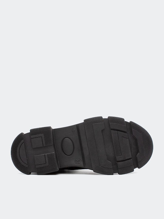 Anatomice Cizme Copii din Lac cu Șireturi Negre 22727-BLACK