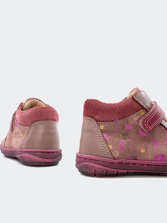 Anatomisch Kinderstiefeletten mit Klettverschluss Rosa 11580|2010-1|1003-12|0000-0|