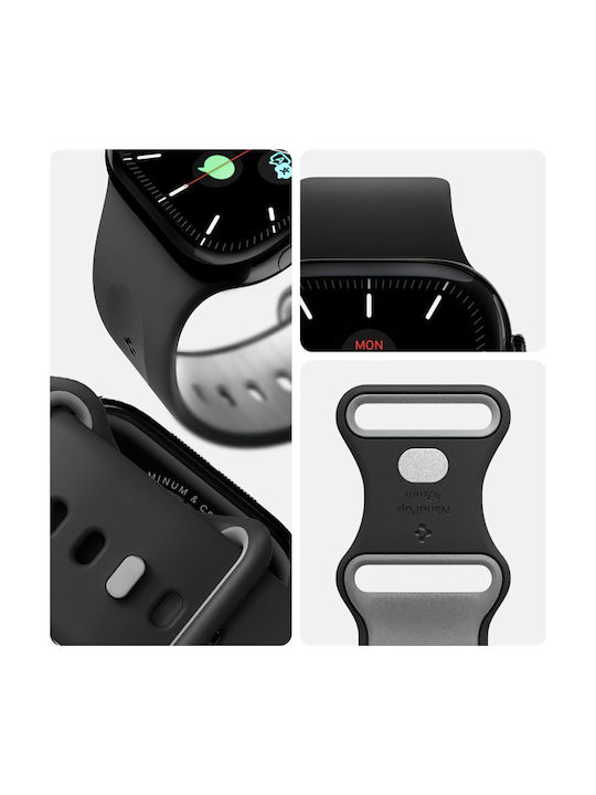 Spigen Nano Pop Каишка Силикон Черен (Apple Watch 6, 7, 8, 9, 10, SE - Spigen)