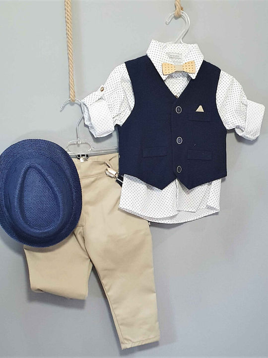 Baby Boy Baptism Set Boat Clothing Carrousel 10 Pieces Pk-177