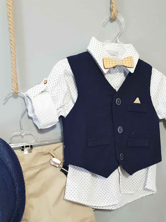 Baby Boy Baptism Set Boat Clothing Carrousel 10 Pieces Pk-177
