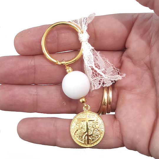 The Art of Beading Christening Charm Keychain White 20 Pieces martryka30