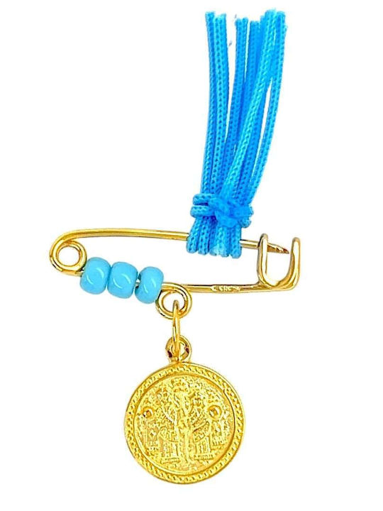 Xryseio Kinder Sicherheitsnadel aus Gold 14K mit Konstantinato Xryseio Kinder Sicherheitsnadel aus Gold 14K mit Konstantinato