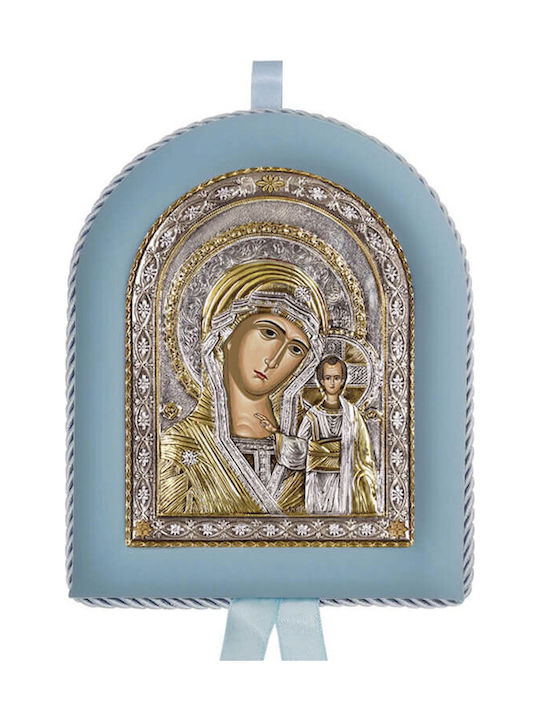 Silberne Heilige Ikone Neugeborenes Junge Jungfrau Maria 17x14cm Lokale Vergoldungen Silberne Heilige Ikone Neugeborenes Junge Jungfrau Maria 17x14cm Lokale Vergoldungen