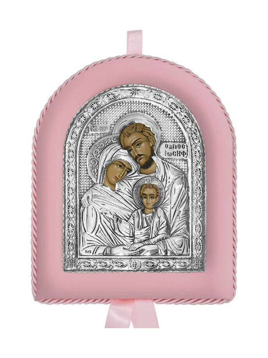 Silver Saint Icon Newborn Girl The Holy Family 17x14cm