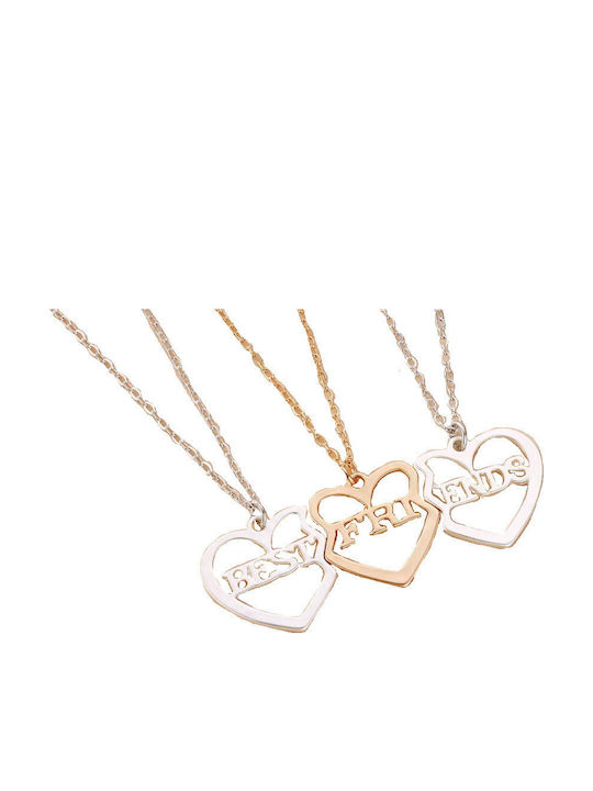 Kinderhalskette Handgemachte Freundschaft Vergoldet-Silber Metall Dreifach Best Friends Forever Beste Freunde Freundinnen Tatu Moyo