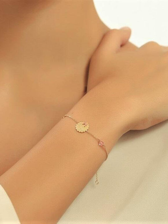 Κίτρινο Χρυσό Παιδικό Βραχιόλι Κ14 It's A Girl Br11100204