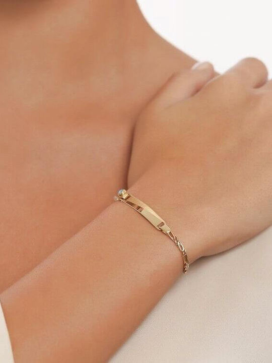 Yellow Gold Kids Bracelet ID C14 Turquoise Ta11100130