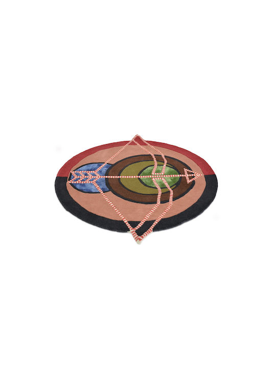Handmade Kids Rug Multicolor Round with Diameter 200cm