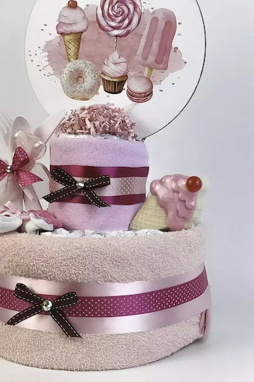 Dama Koupa Windeltorte aus Holz für Mädchen