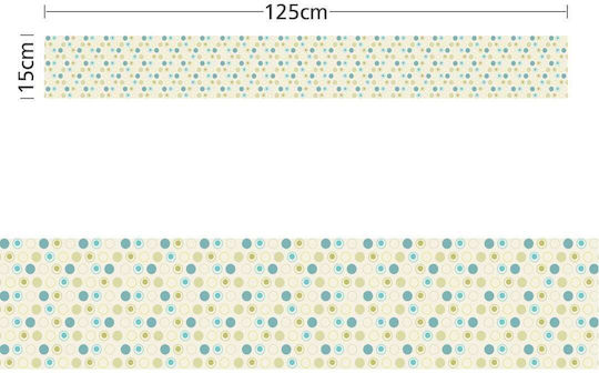 Граница за стена Цветни точки 125x15см