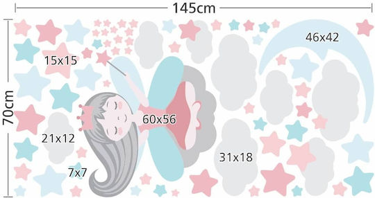 Thematischer Wandsticker Die Fee Magischer Zauberstab 70x145cm
