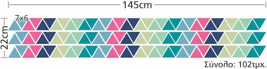 Kinder Wandsticker Bunte Dreiecke 145x22cm