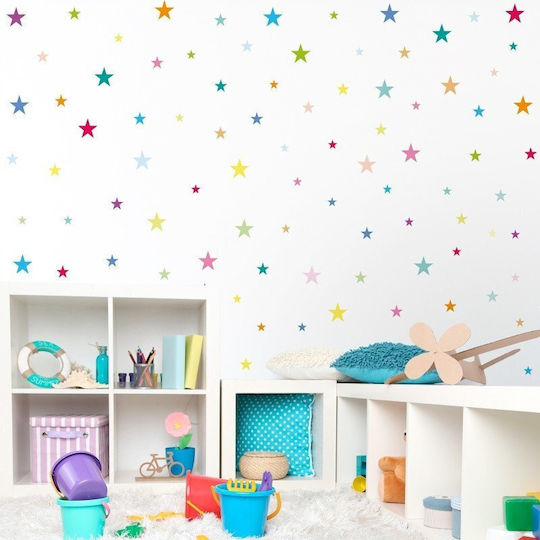 Kinder Wandsticker Bunte Sternchen 145x90cm