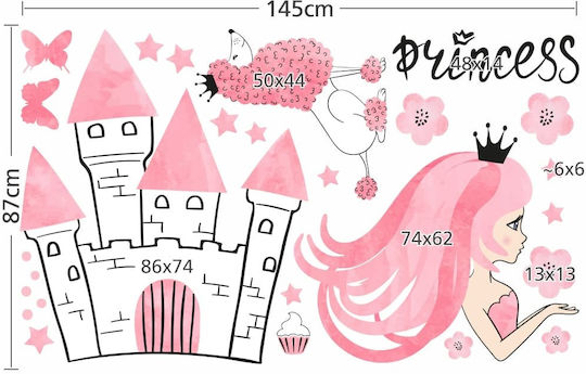 Kinder Wandsticker Schloss Prinzessinnen