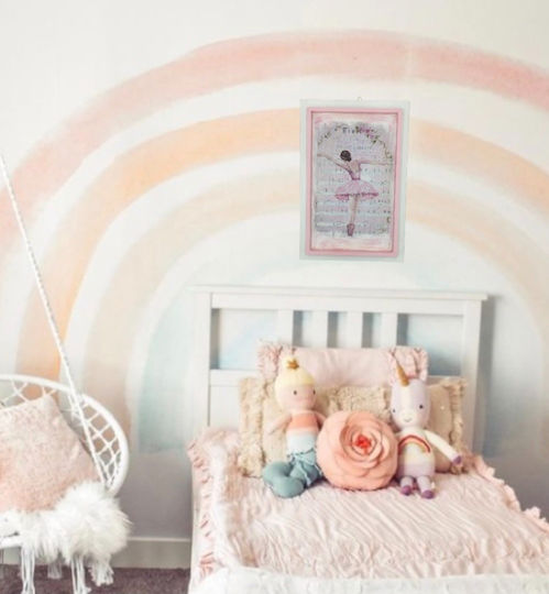 Handmade Wooden Framed Ballet Music Kids Wall Art