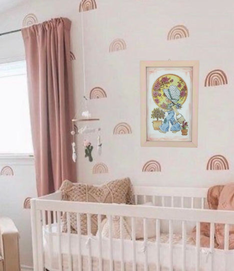 Handmade Wooden Framed Sarah Kay Kids Wall Art