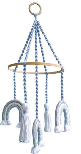 Mobile Macrame Regenbogen Hellblau
