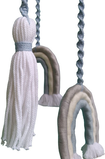 Mobile Macrame Regenbogen Hellblau