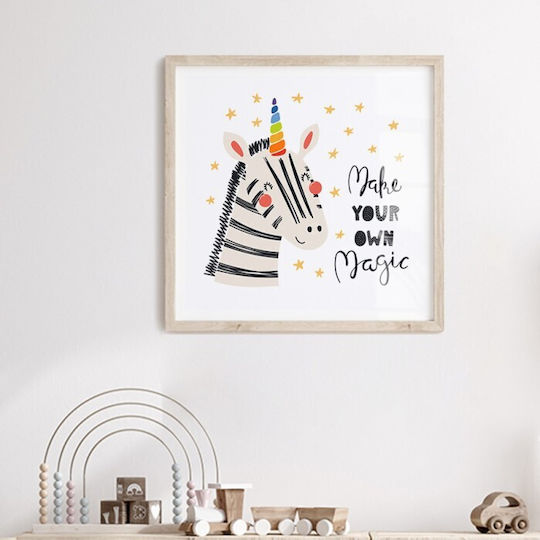 Zebra Unicorn Poster Kids Poster Paper 100x100cm