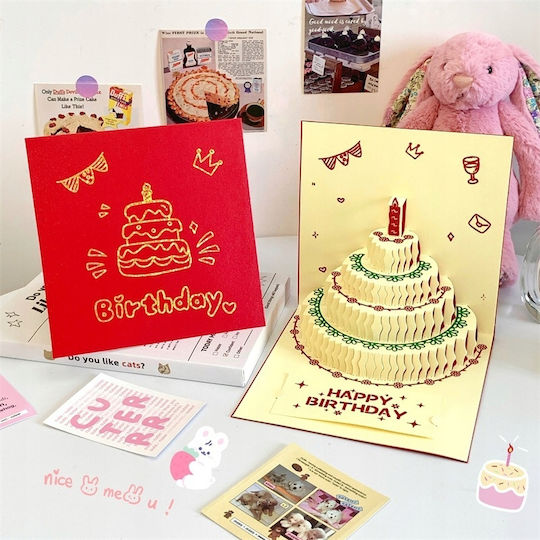 Beautiful Birthday Card Music Light Led Cake Magical Glowing