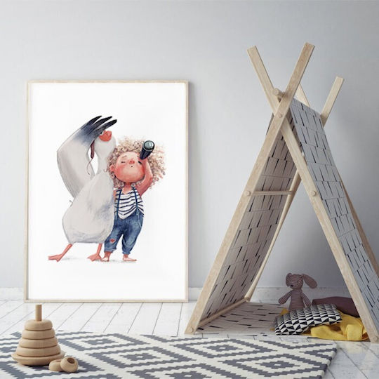 Poster Kids Poster Little Boy Seagull 2 Paper 15x20cm