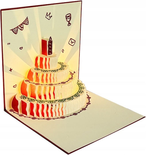 Beautiful Birthday Card Music Light Led Cake Magical Glowing