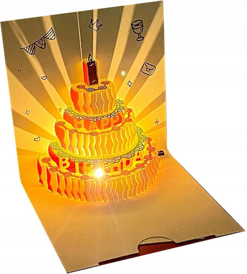 Beautiful Birthday Card Music Light Led Cake Magical Glowing