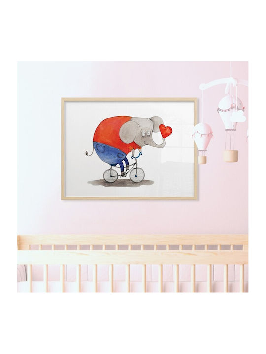 Elephant Poster Bicycle Paper 20x15cm