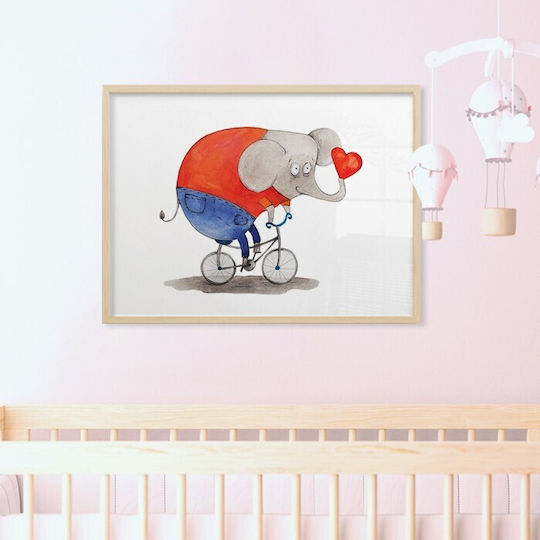 Elephant Poster Bicycle Paper 20x15cm