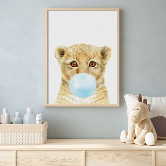 Poster Posters Little Lion Blue Bubble Paper 15x20cm