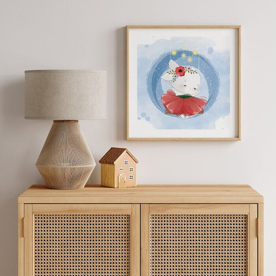 Poster Posters Bunny Red Dress Paper 100x100cm