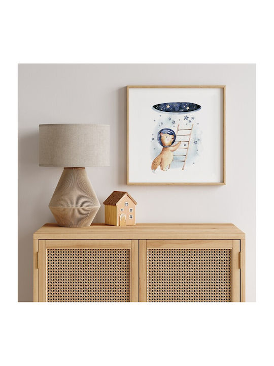 Poster Fox Little Astronaut Paper 80x80cm