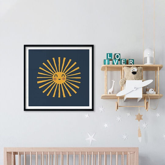 Posters Poster Yellow Sun Paper 100x100cm