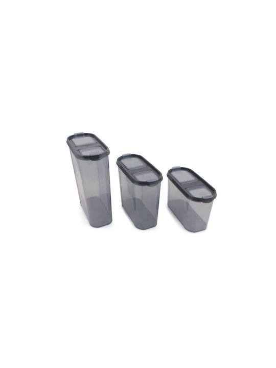 Hermia Set 12 Bucăți Vaze Utilizare Generală Cu Capac Plastic Gri 2800ml 12 Bucăți