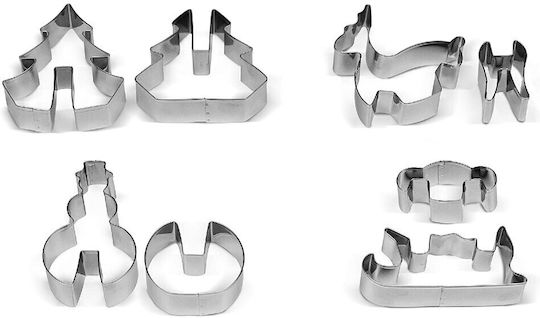 Set of 8 Christmas 3D Cookie Cutters Guardini 15802