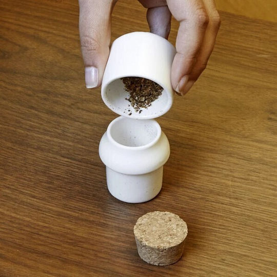 Kikkerland Keramikmühle Glas Mini Weiß Fleischwölfe & Kartoffelstampfer Cu181s-wh