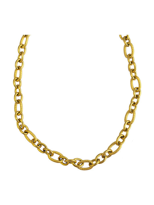 Theodora's Jewellery Αλυσίδα Λαιμού από Ατσάλι Επιχρυσωμένη Μήκους 43cm