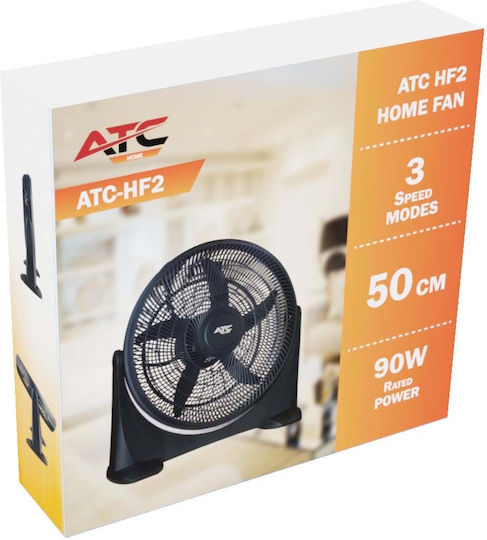ATC HF2 Ανεμιστήρας Δαπέδου 90W Διαμέτρου 50cm Μαύρος