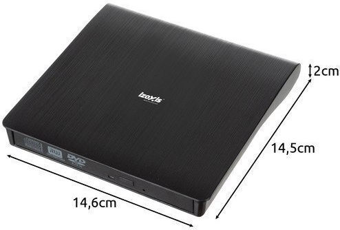 Izoxis External CD/DVD/CD Recorder for Laptop Black