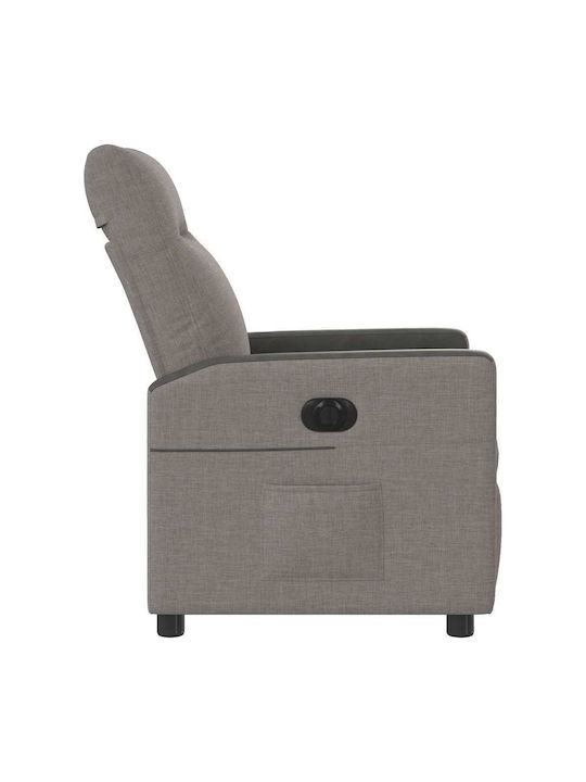 Armchair with Footstool Taupe 50x54x100cm