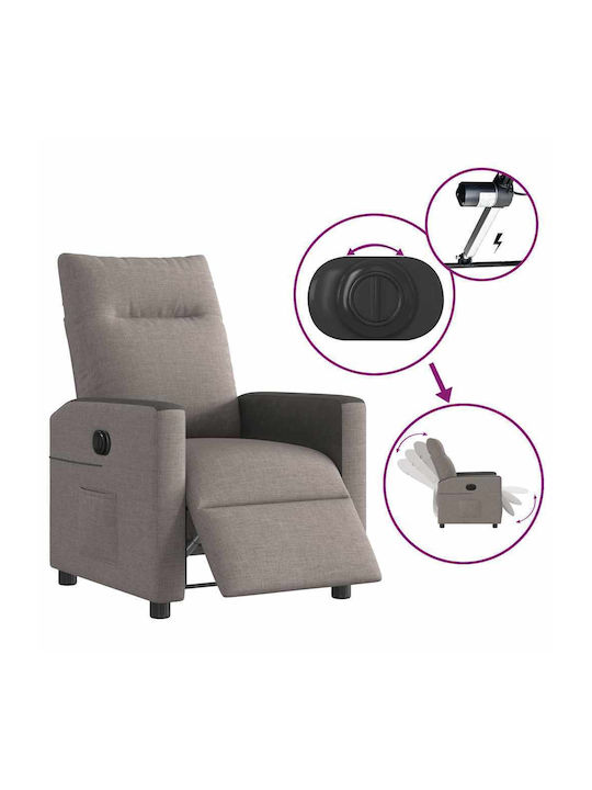 Armchair with Footstool Taupe 50x54x100cm