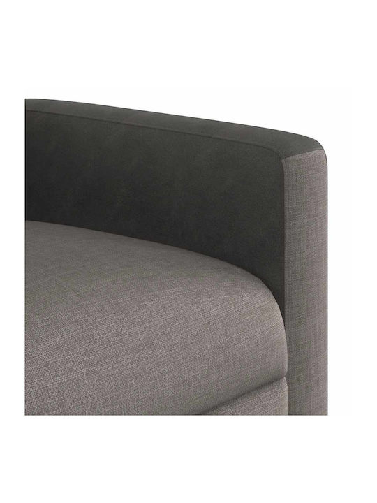 Armchair with Footstool Taupe 50x54x100cm