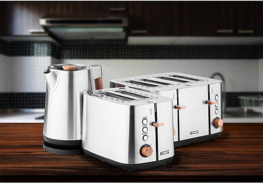 ECG Φρυγανιέρα 2 Θέσεων 1000W Inox