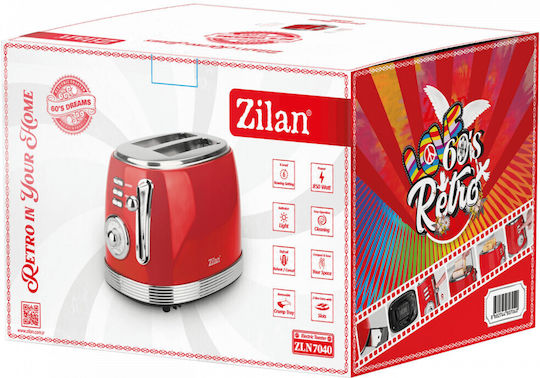 Zilan Φρυγανιέρα 2 Θέσεων 850W Κόκκινη