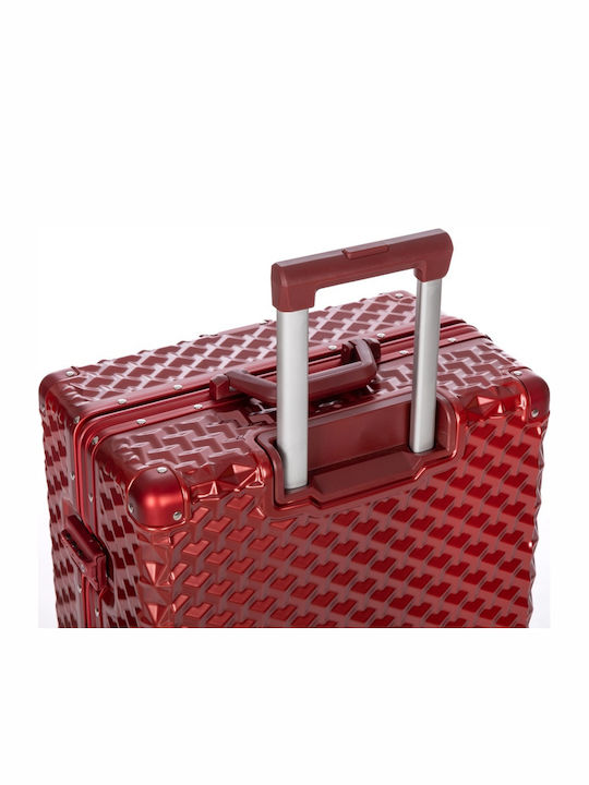 Kourk Cabin Hard Red Travel Suitcase with 4 Wheels Height 55cm