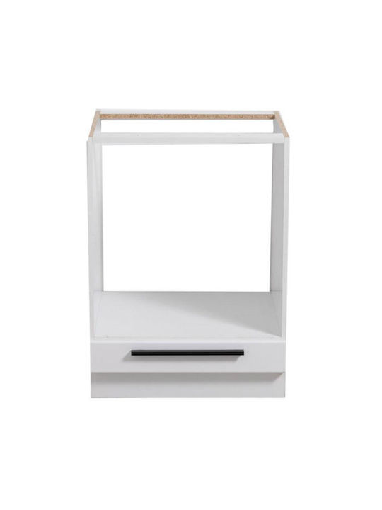Claudia Floor Oven Base Cabinets Λευκό L60xW55xH82cm