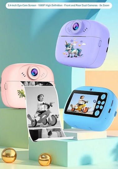 AM300 Children's Camera 20MP Full HD (1080p) with Thermal Printing Optical Zoom 8x Purple