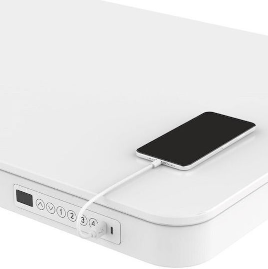 Γραφείο με Ρυθμιζόμενο Ύψος 140x70εκ. White Γραφείο με Ρυθμιζόμενο Ύψος 140x70εκ. White