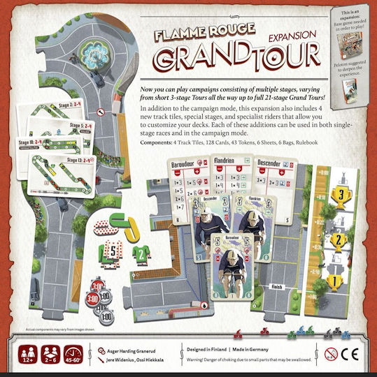Разширение на играта Flamme Rouge Grand Tour за 2-6 играчи 8+ години (EN) Lautapelit